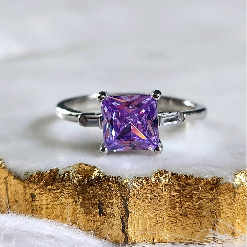 NWT Ryze Lavender Cubic Zirconia .925 Sterling Silver Ring - Size 8.5